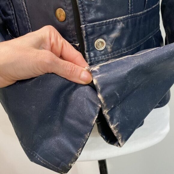 Vintage Blue Leather Moto Jacket Size Small - Picture 11 of 16